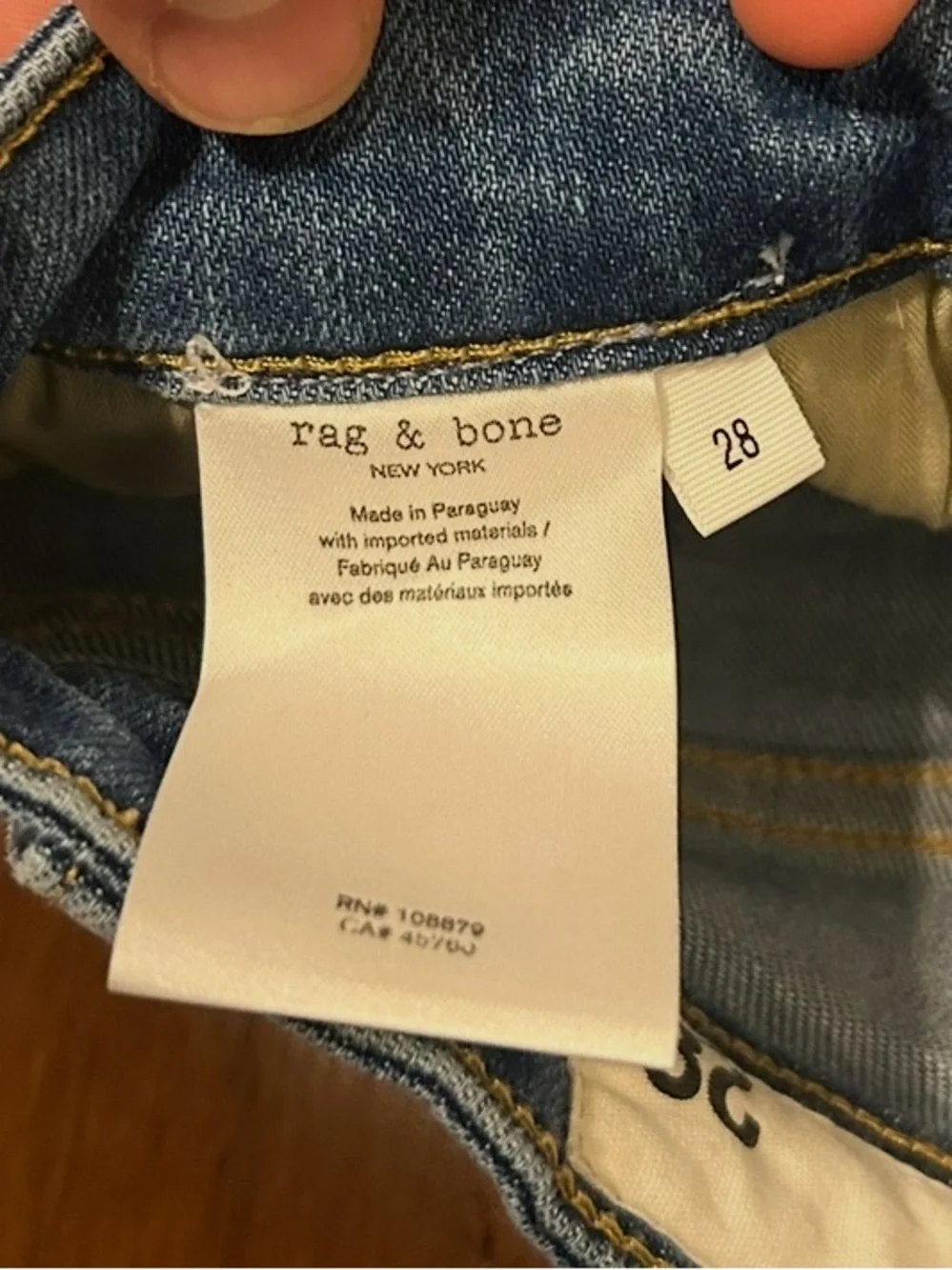 Rag & Bone High Rise Cropped Flare Jeans Women's Size 28 Raw Hem